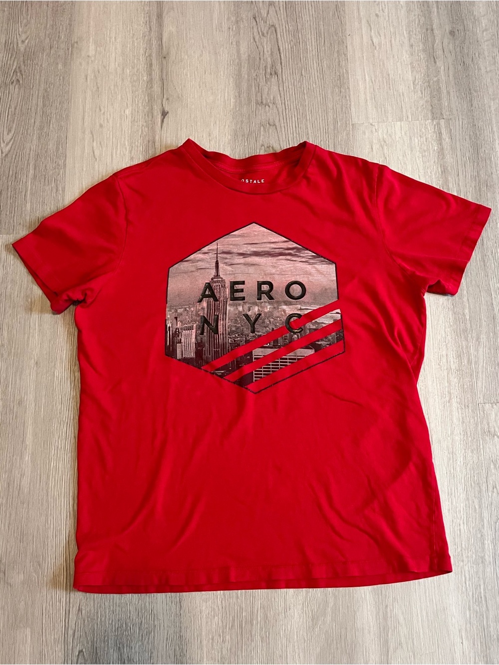 Aeropostale Red Short-Sleeve Graphic Tee with NYC Hex Print